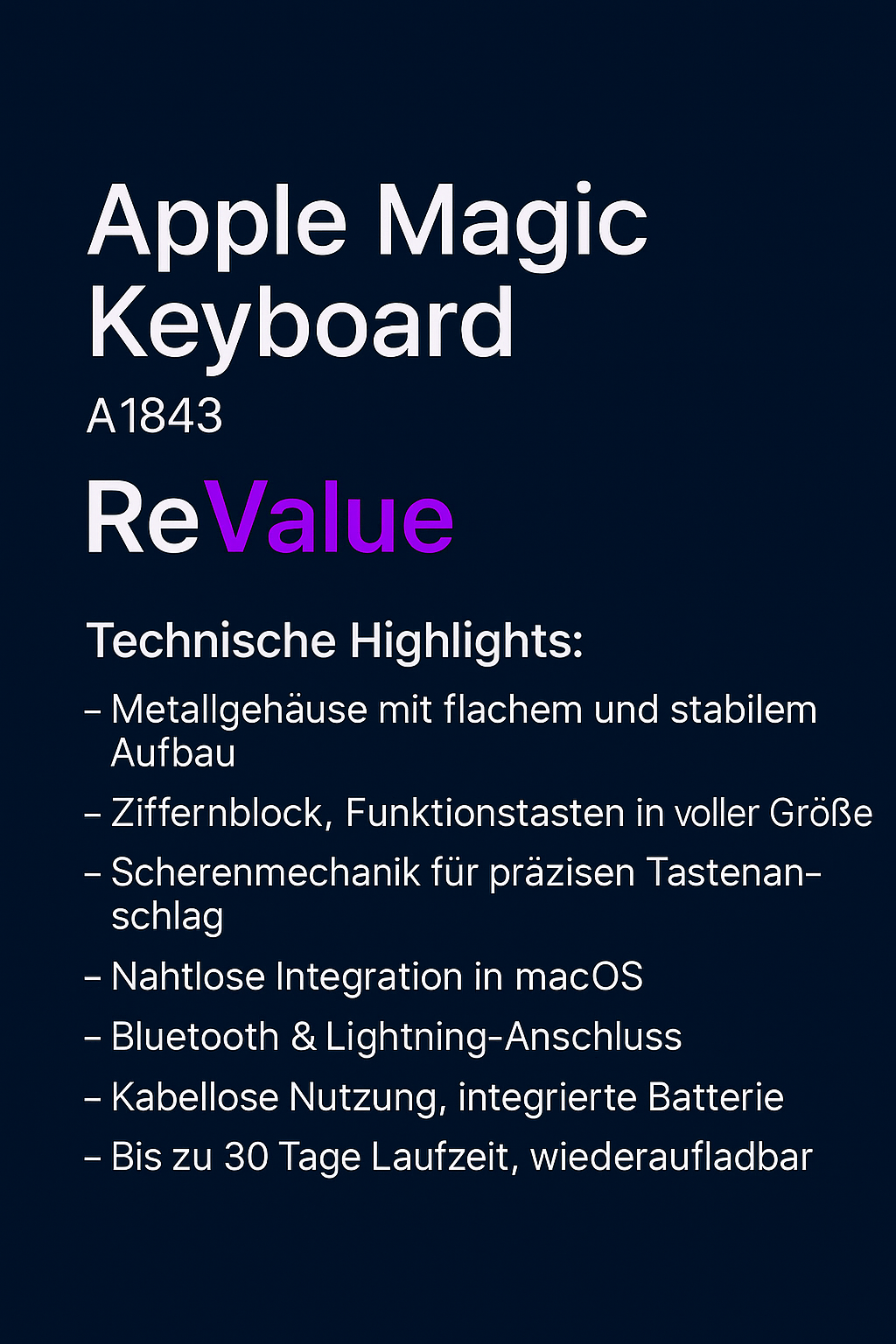 Apple Magic Keyboard mit Ziffernblock | A1843 |