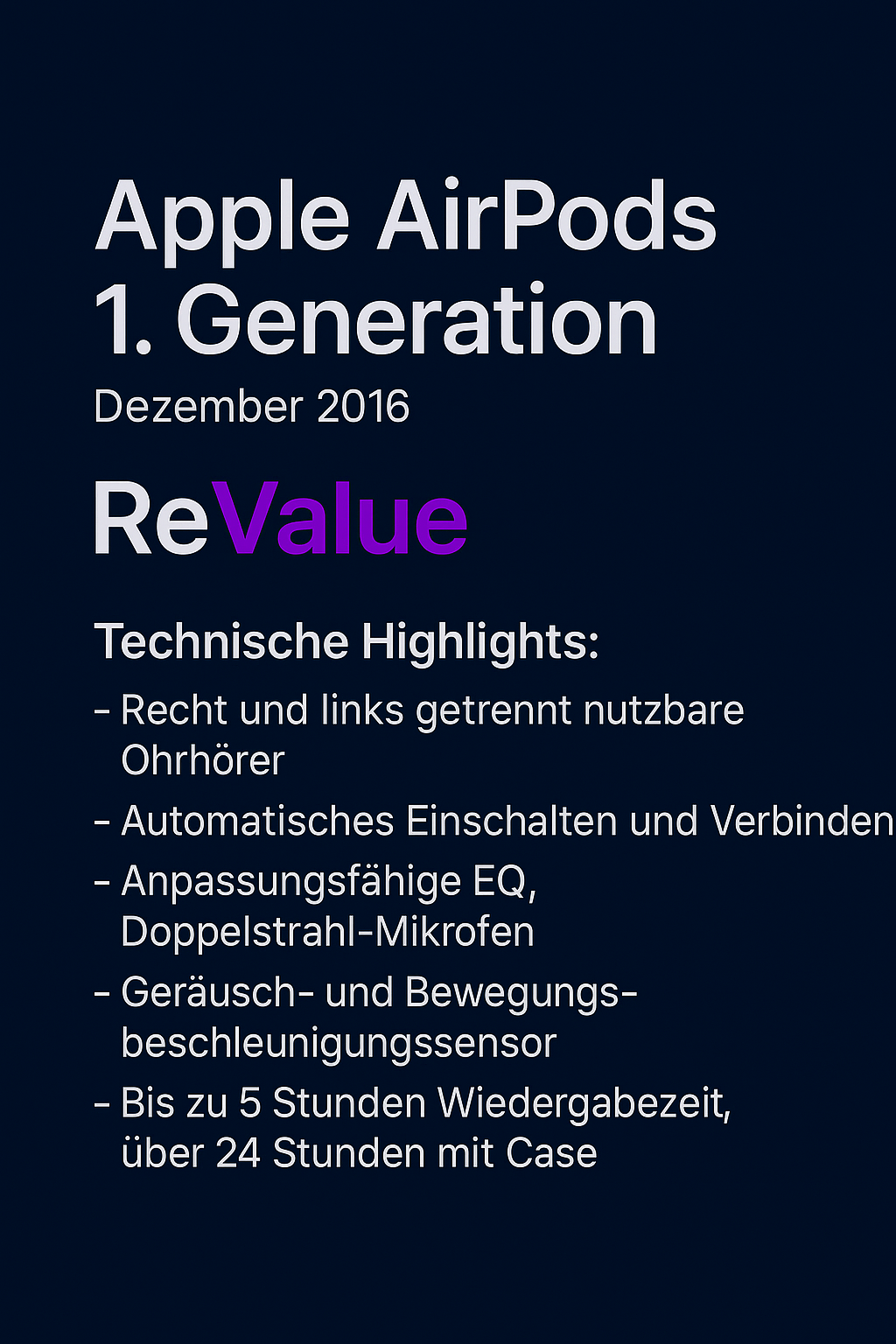 Apple AirPods 1. Generation | Weiß | Original | Kabellos mit Ladecase